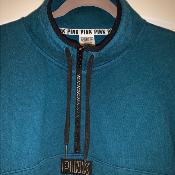 Victoria’s Secret PINK 1/4 zip pullover jacket deep teal S - Picture 4 of 5